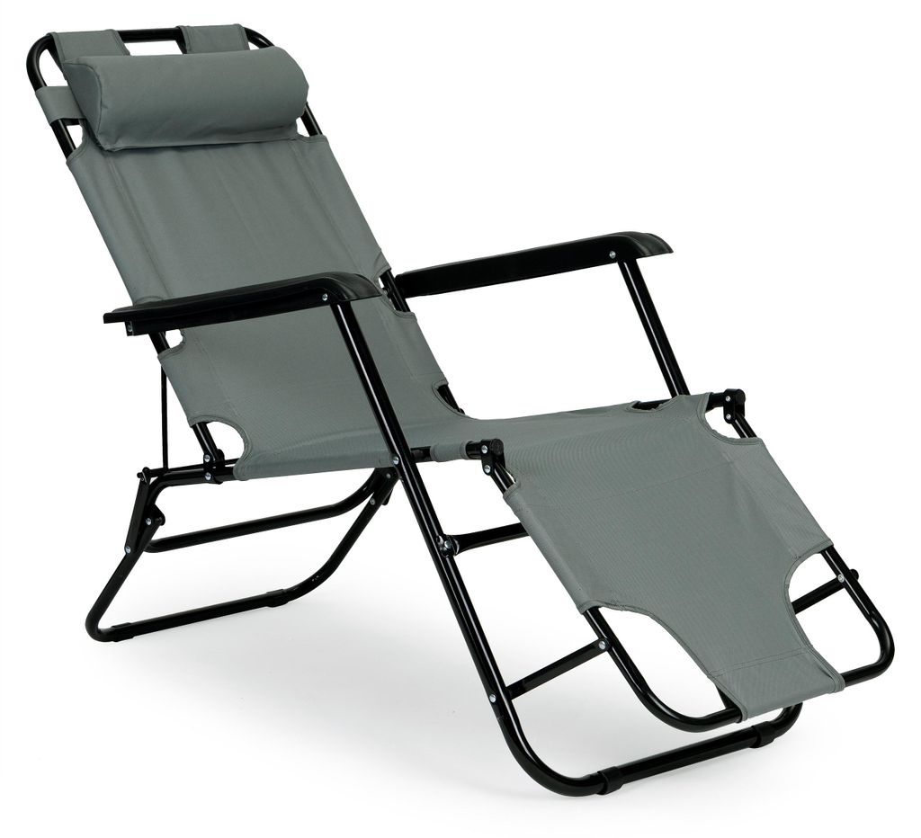 Chaise longue de jardin avec appui-tête, structure pliable, Image du produit 
