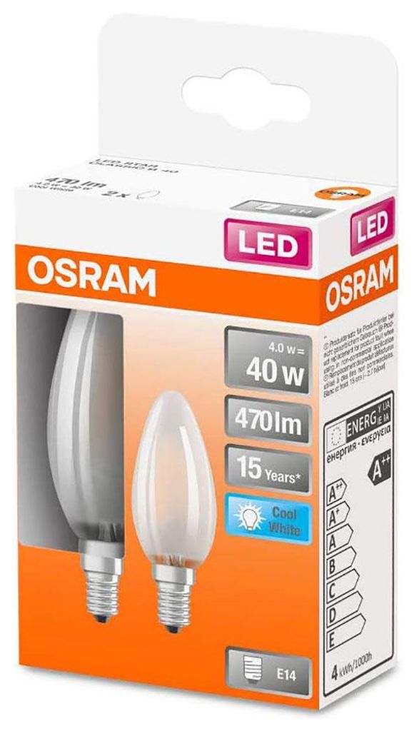 Led Flamme Verre Dépoli 4w E14 Froid Boite 2 - Osram Image du produit 