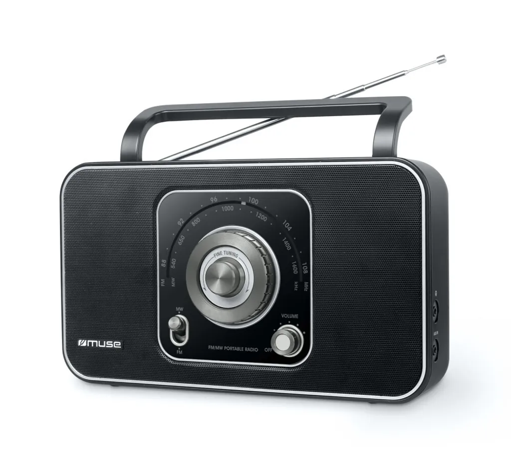 Radio Analogica Muse M069R Nera: Ideale per Ambienti di Lavoro e AUX-in