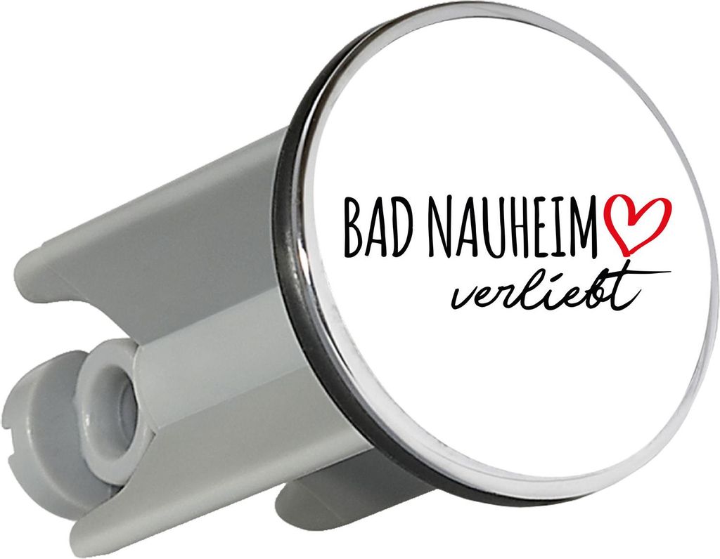 Huuraa Waschbeckenstöpsel Bad Nauheim verliebt 4cm höhenverstellbar Abflussstopfen Geschenkidee