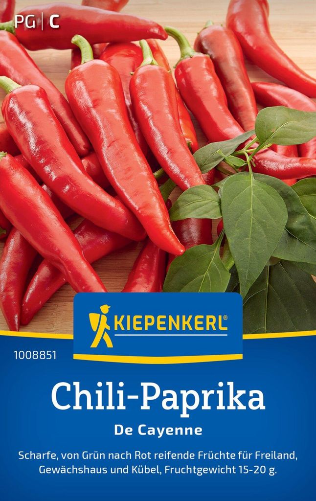 Kiepenkerl Chili Paprikasamen De Cayenne Capsicum annuum 50 Pflanzen