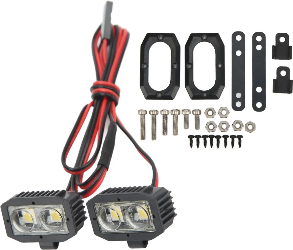 Faro RC 4 LED Colore dell'illuminazione bianco Alloggiamento in plastica Attacco 2,54JR Morsetti rimovibili Lampada spot per 1/10 da 5 a 7,4 V