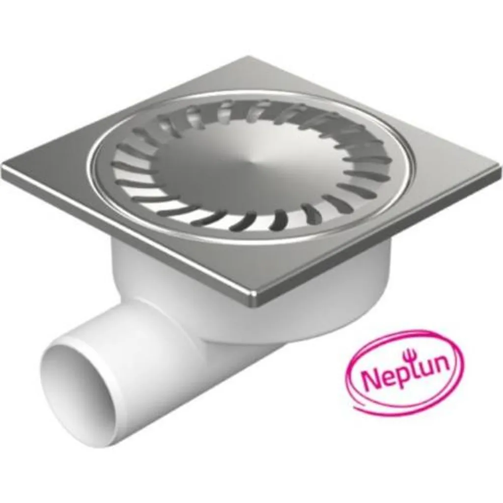 Avaloir de douche italienne latéral NEPTUN, Grille SUN blanche