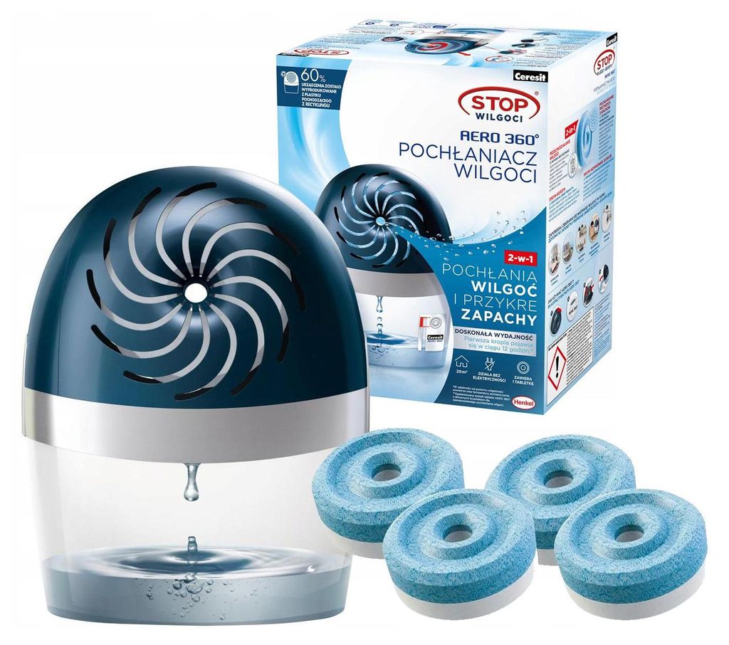 Set Henkel Deumidificatore Aero 360° + 2 ricariche Immagine del prodotto 