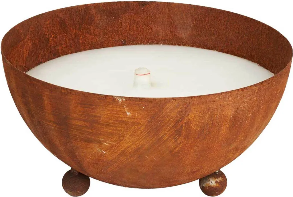 VIVANNO SOPLAR Bougeoir d'extérieur en acier Corten effet rouille 30x17cm