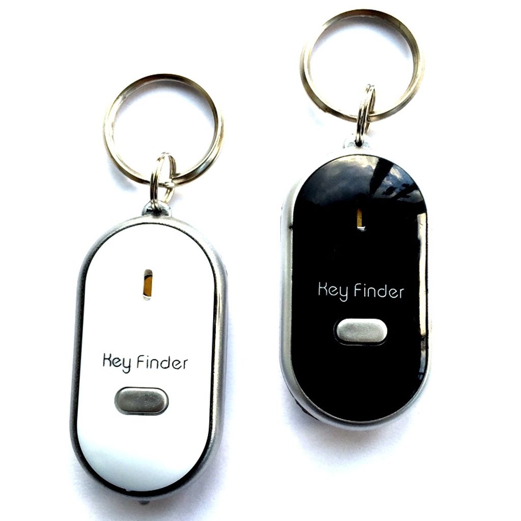 LED Taschenlampe Schlüssel Key Finder Anhänger Pfeifen Schwarz Schlüsselfinder 