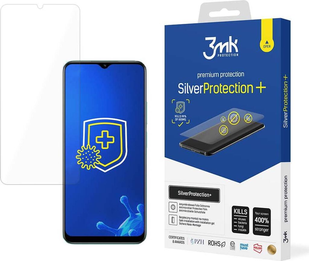 3mk Display Antimikrobielle Schutzfolie SilverProtection+ für Realme C33 0,21mm Self-Heal