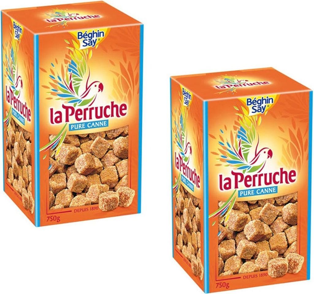 La Perruche Brauner Rohrzucker Würfel 2 x 750 g - Natürlicher Genuss für Kaffee & Tee