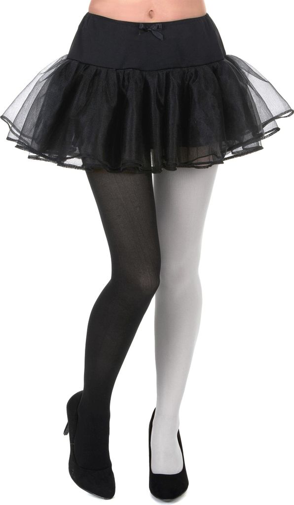 Collants bicolores 40 DEN noir et blanc - M / L Image du produit 