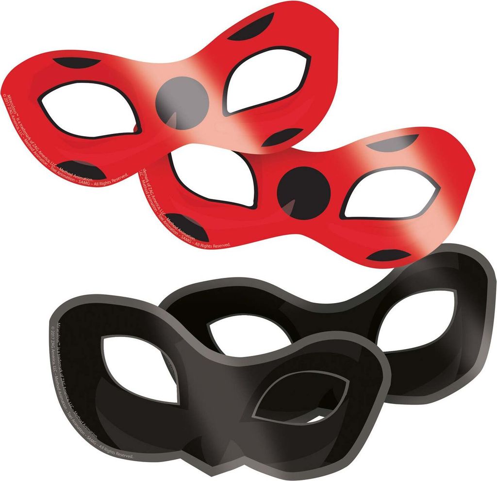 8 Ladybug Masken - Karneval Fasching Party - amscan Produktbild 