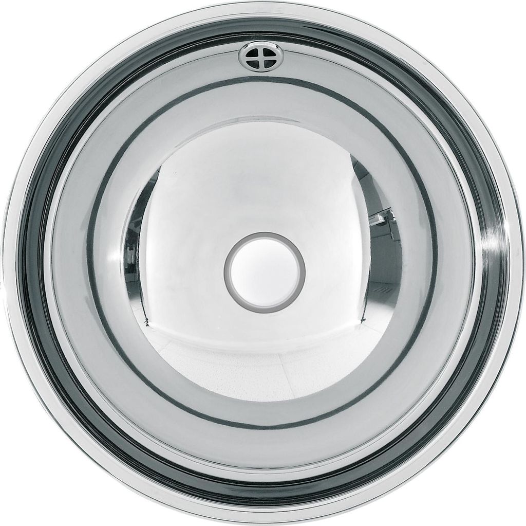 KWC AR Rundbecken, RONDO, Edelstahl, 387x155 mm, Überlauf, seidenmatt