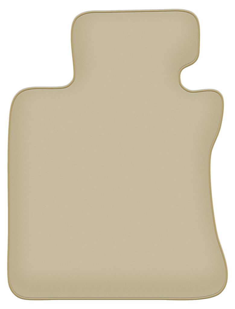 Fahrerfußmatte Velours PREMIUM beige passend für BMW 6 E63 (2003-2010, Coupe) – mit Befestigungen – passgenau