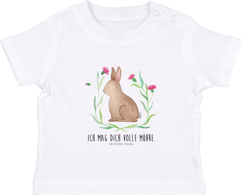 Mr. & Mrs. Panda  T-Shirt Hase Sitzen 6. - 12. Monat - Weiß Produktbild 