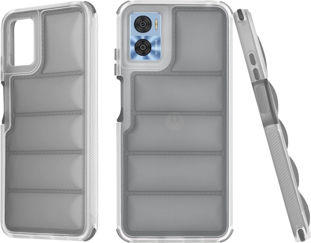 Techsuit Wave Shield Back Cover Hülle für Motorola Moto E22i / Moto E22 - Schwarz