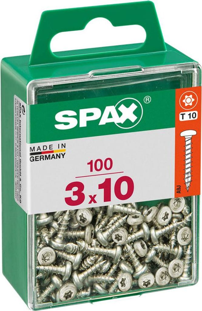 Boîte 100 Unités. Vis A Bois Spax Cab. Ronde Wirox 3.0x10mm Image du produit 