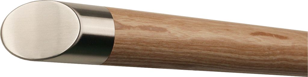 TIBU Esche Handlauf Holz Ø 42 mm Geländer 0,3m - 5m, Länge 3,2 m und Enden schräges Endstück ohne Halter