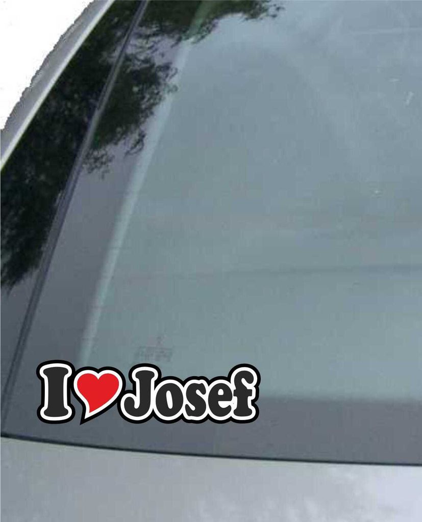 INDIGOS UG - Aufkleber / Autoaufkleber I Love Heart - Ich liebe mit Herz 15 cm - I LOVE Josef - Auto LKW Truck - Sticker mit Namen vom Mann Frau Kind