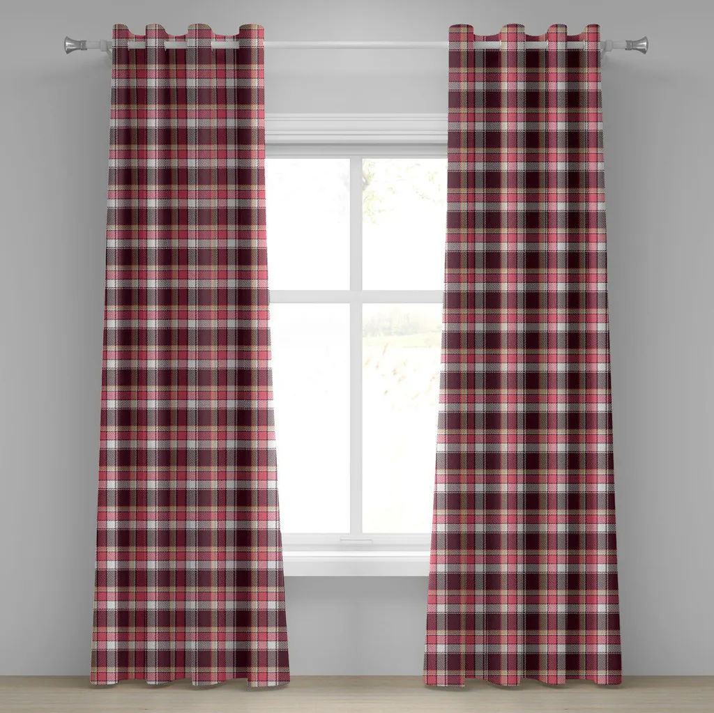 Tenda Classica ABAKUHAUS Plaid Rosa e Marrone - Calore Casa 280x175