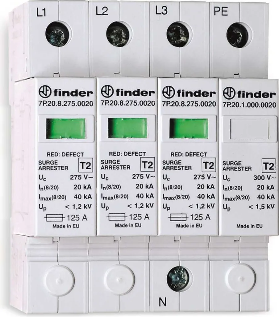 Finder 7P.24.8.275.1020 Parasurtenseur à Éclateur Haute Capacité