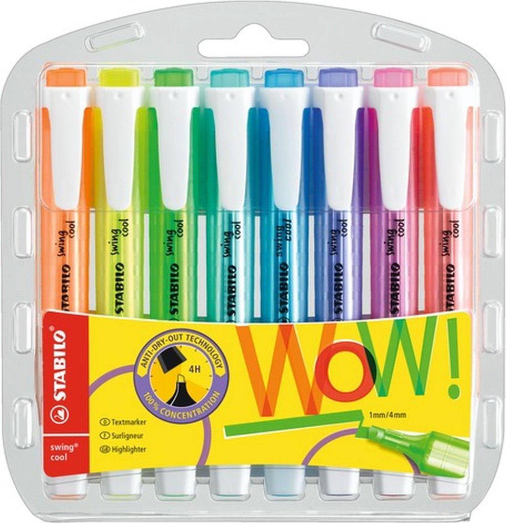 Textmarker - STABILO swing cool - 8er Pack - mit 8 Produktbild 