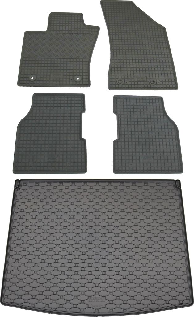 Rigum Gummi Fußmatten + Kofferraumwanne im Set für Jeep Compass