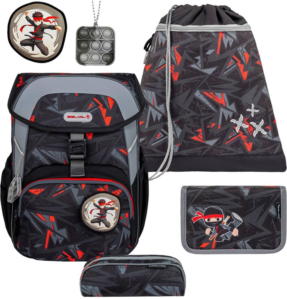 Belmil Schulranzen Set "NINJA" für Jungen 1.Klasse MAXI Produktbild 