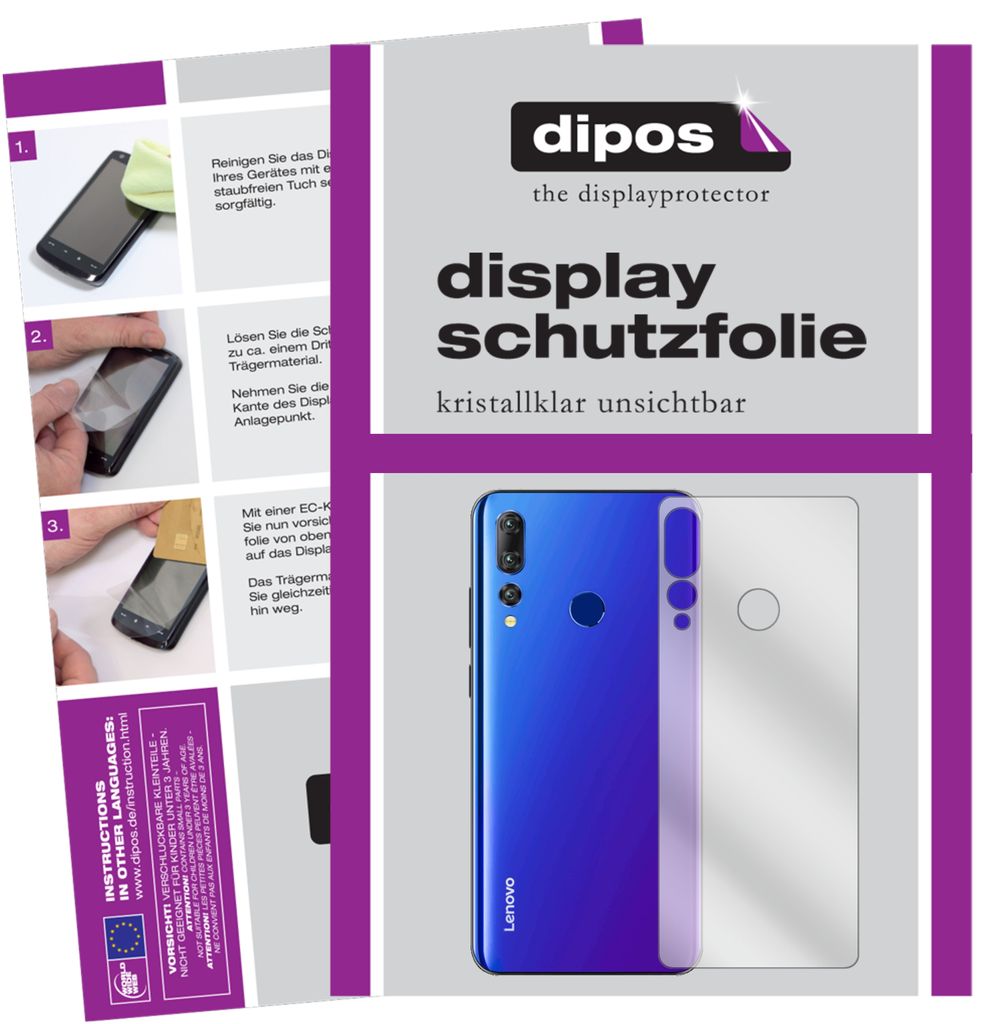 5x Schutzfolie für Lenovo K6 Enjoy Rückseite klar Displayschutzfolie Folie Display Schutz dipos