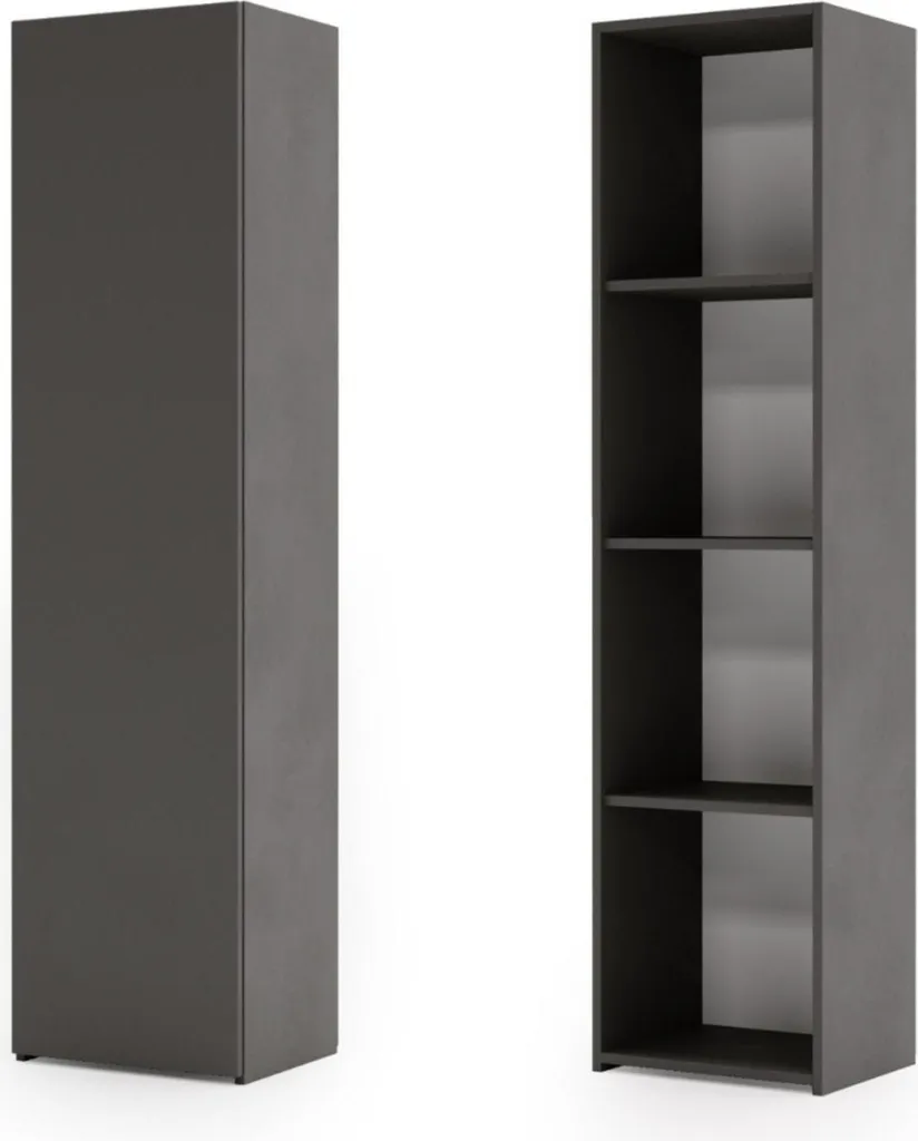 Meuble de rangement bureau LONI 160x40 cm gris pour dossiers