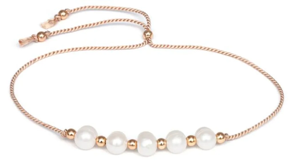 Bracelet perles HE02R3RG-LP en nacre et or rose élégant pour femme