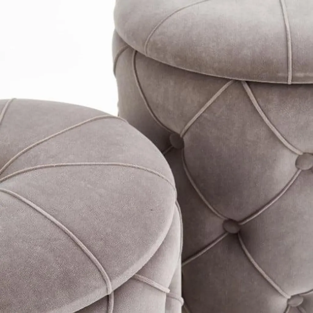 Ensemble 2 poufs Polly gain de place pour petits salons et studios - 5