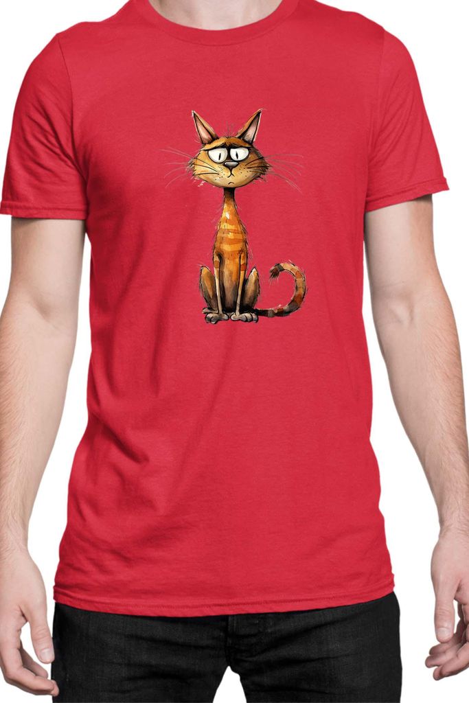 Herren T-Shirt Funny Cats Breeds Chausie Cat, Man M / Rot
