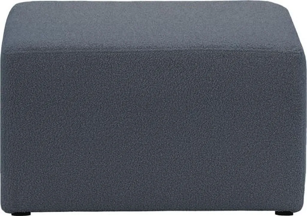 Amy - Pouf Carré en Tissu Teddy Granite - Repose-pieds Design Gris