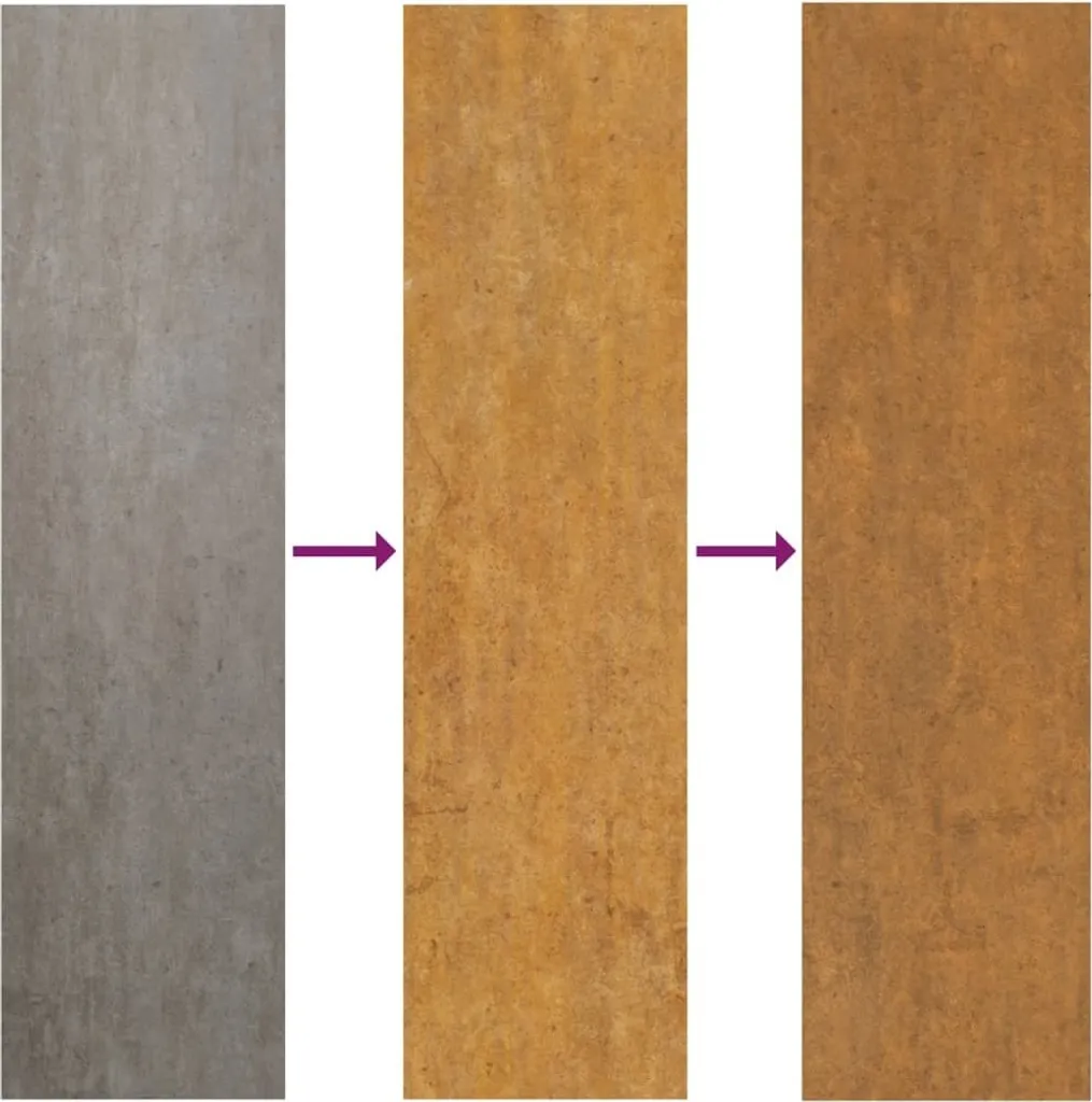 Triptyque Mural Jardin Acier Corten Design Arbre Résistant Intempéries - 5