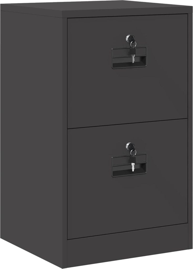 vidaXL Aktenschrank Schwarz 45,5 x 42 x 74,5 cm Kaltgewalzter Stahl