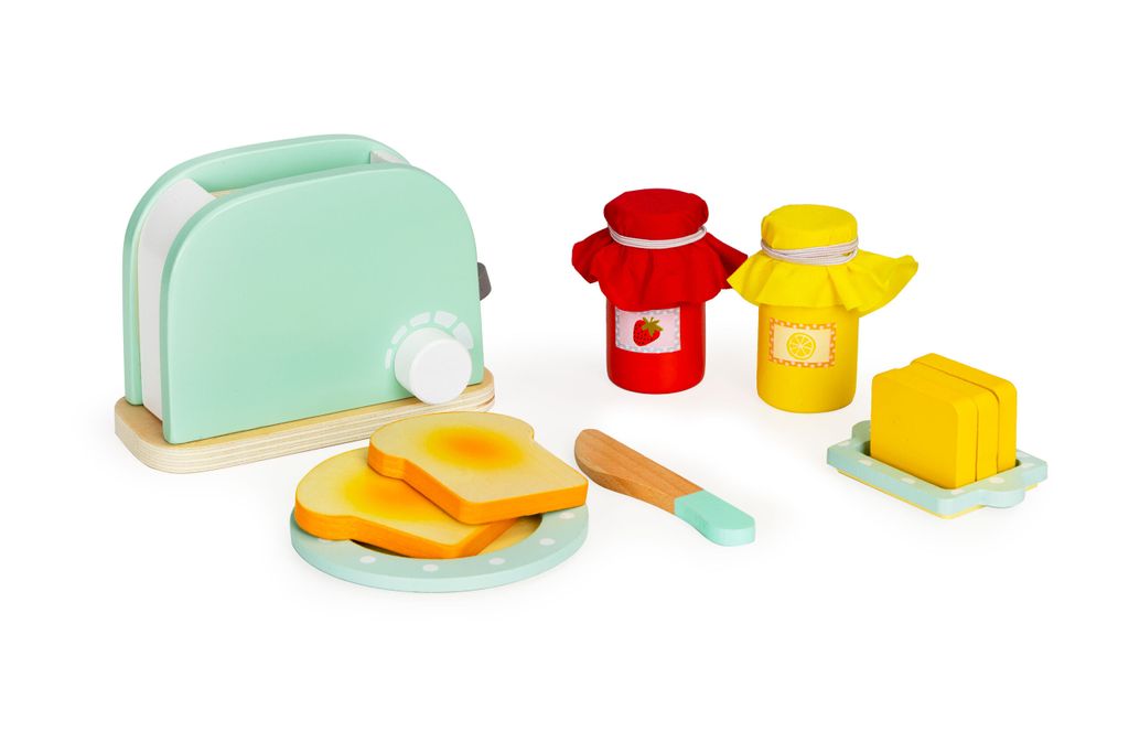 ecotoys - Toaster-Sandwichmaker aus Holz mit Zubehör 11tlg.