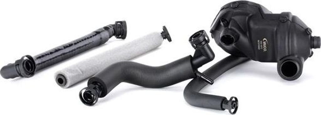 VAICO Reparatursatz Kurbelgehäuseentlüftung V20-1872 Zylinderkopf für BMW 3 Limousine (E46) 176mm 108mm 124mm druckgesteuert 0,869kg