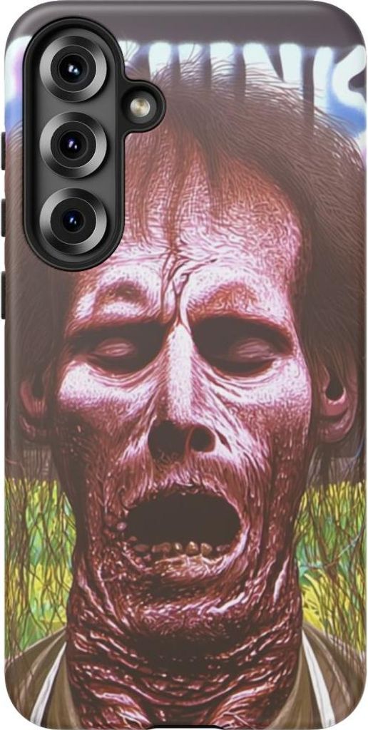Surreales Zombiegesicht vor feurigem Himmel – Hülle Kompatibel mit Samsung Galaxy S25 Plus