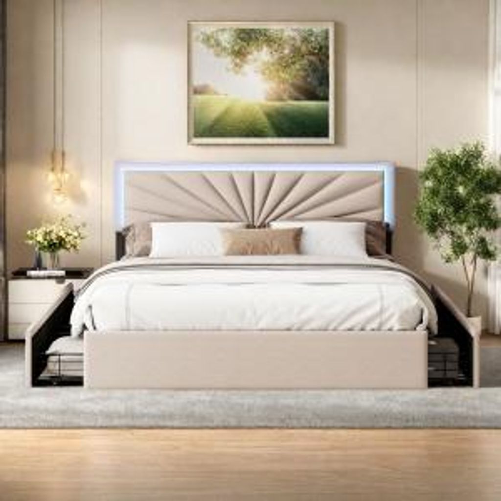 Čalouněná postel UnboxG 160x200 cm s LED a výškově Obrázek produktu 