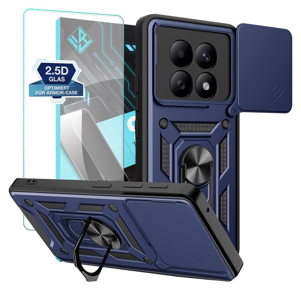 Armor Handyhülle für Xiaomi Redmi Note 15 / 15 5G mit 9H Displayglas Displayschutz Kameraschutz Handy Panzer Case Cover Schutzhülle Outdoor Farb...