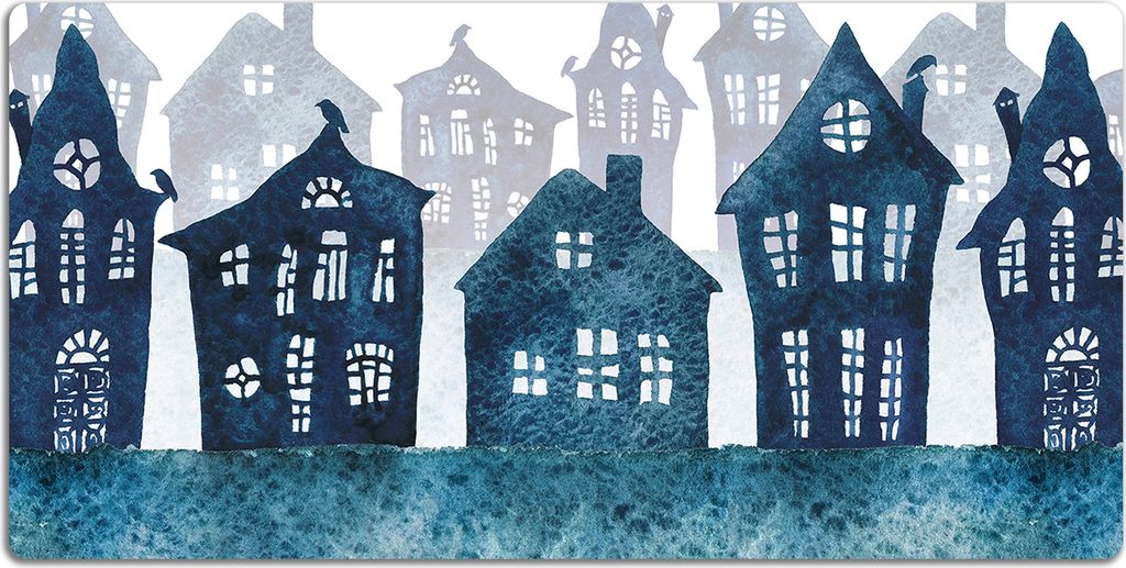 Schreibtischmatte Tischunterlage 120x60 cm Mauspad - Stadt in der Nacht.