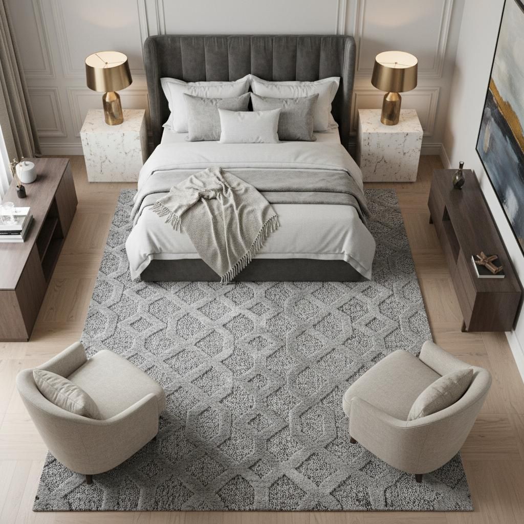 3D-Teppich Geometrisch Pflegeleicht Waschbar Strapazierfähig | Grau 140x200 cm Wohnzimmer Fußbodenheizung geeignet | EISACK – Kadima Design
