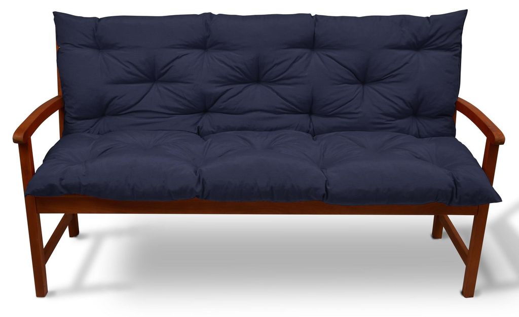 Beautissu Flair BR Bankauflage Dunkelblau, 180x50x50cm