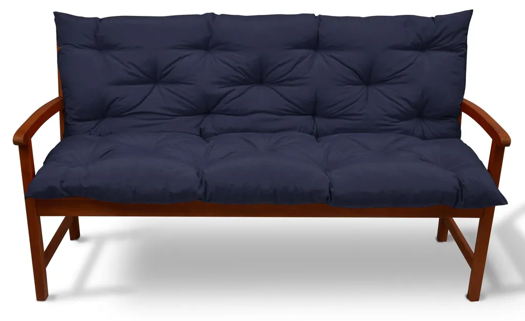 Coussin de banc ergonomique bleu foncé 100x50 cm contre l'assise dure