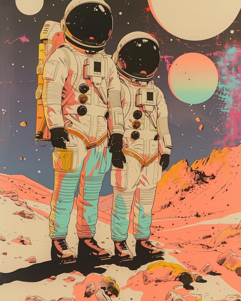 Plakat 40x50cm Astronauten Kosmonauten
