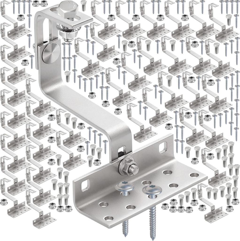 10 Module Montageset Ziegeldachhaken, 10cm, Sechskantkopf 17