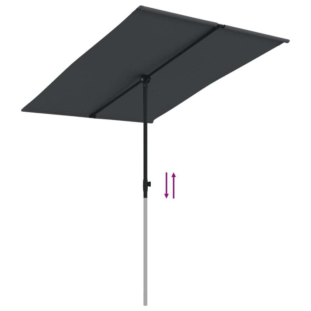 vidaXL Sonnenschirm mit Aluminium-Mast 2x1,5 m Schwarz