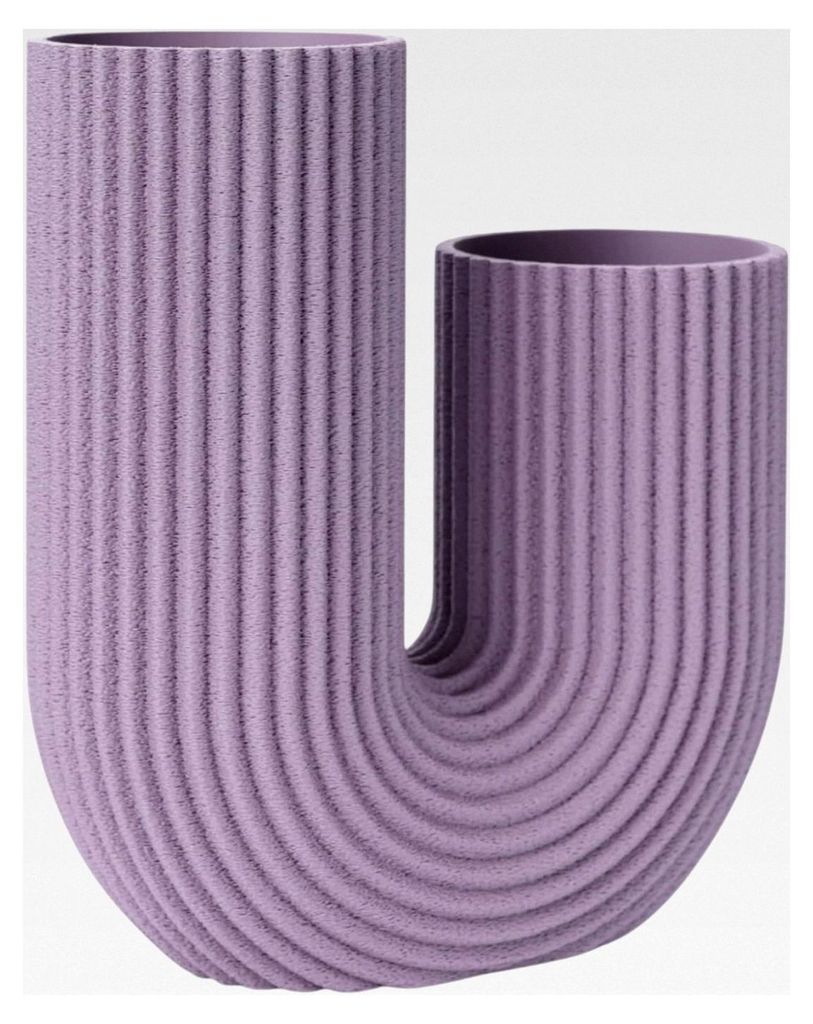 Arora Vase - Pampasgras Dekoration, Moderne Blumenvase, Tischdeko Vase, Designer Vasen - Hergestellt in Deutschland aus Bio PLA (Lila)