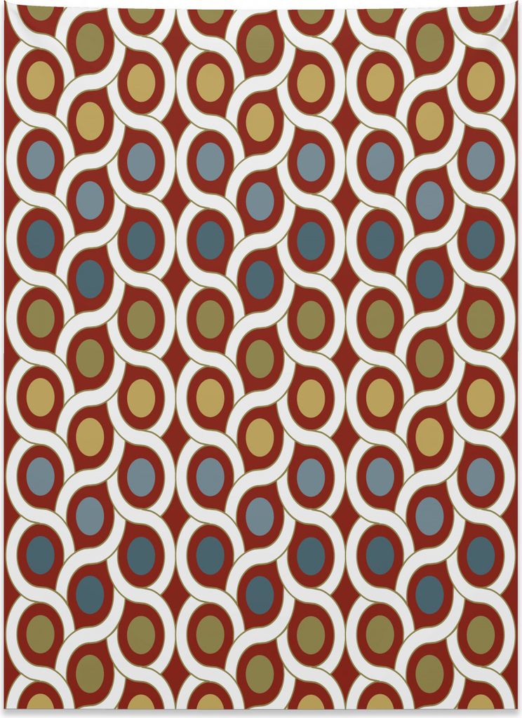 Abakuhaus Abstrakt Wandteppich, Kreise Kurvige Linien aus Weiches Mikrofaser Stoff Kein Verblassen Klare Farben Waschbar, 110 x 150 cm, Mehrfarbig