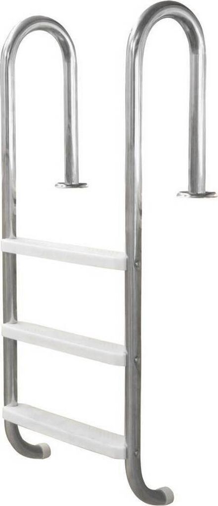 Pool Einbauleiter ENG 120 cm | 3-stufig | V2A Edelstahl Leiter mit Kunststoffstufen