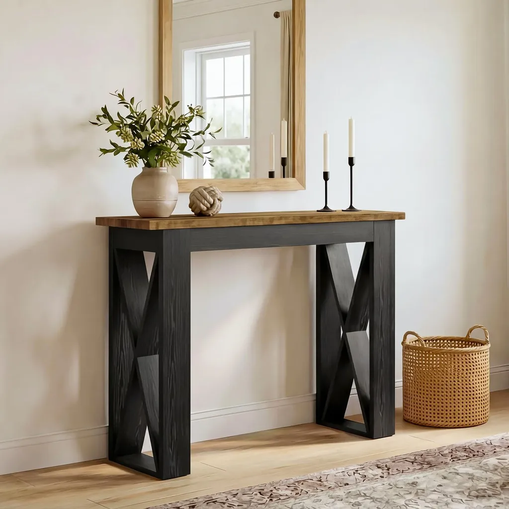 Table d'Appoint Stable 105 cm - Console Robuste contre les Espaces Vides
